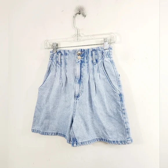 Zara Paper bag jean shorts - Picture 2 of 8